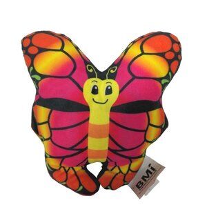 BMI Merchandise Butterfly Plush Stuffed Animal Orange Pink Yellow 7"